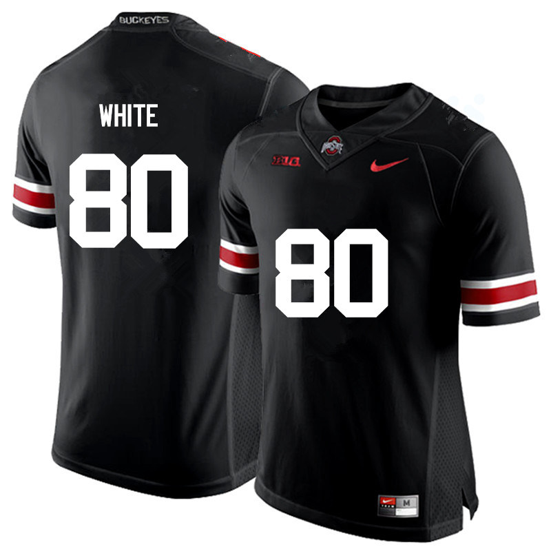 Men Ohio State Buckeyes #80 Brendon White College Football Jerseys Game-Black